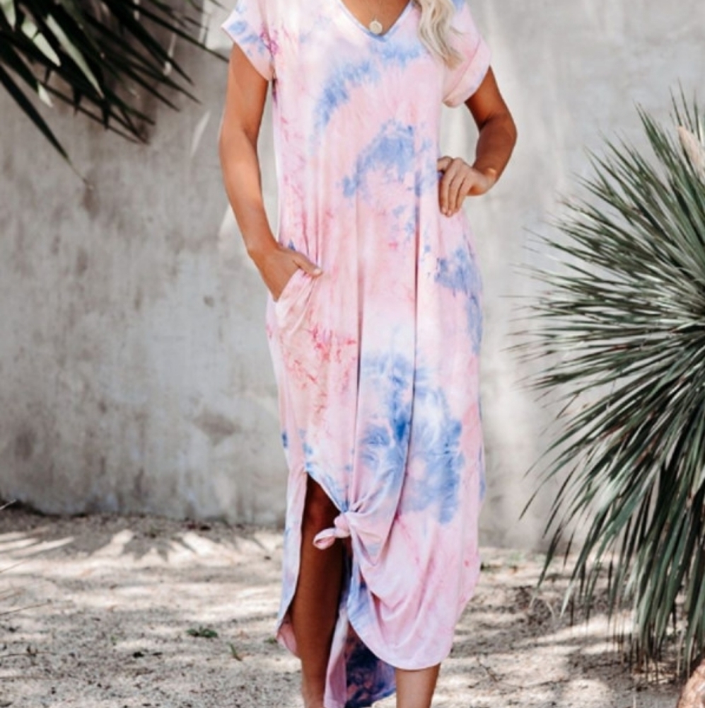 Mythical Pocketed Tie Dye Knit maxi